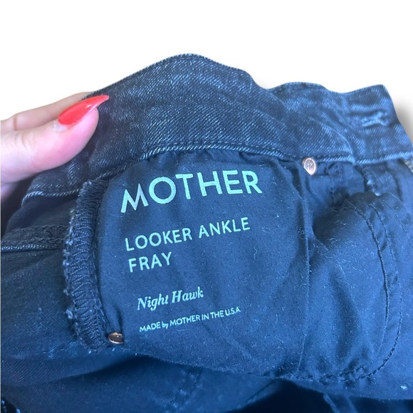 Mother The Looker Ankle Fray Size 27 Night Hawk Black Designer Denim - Picture 12 of 12